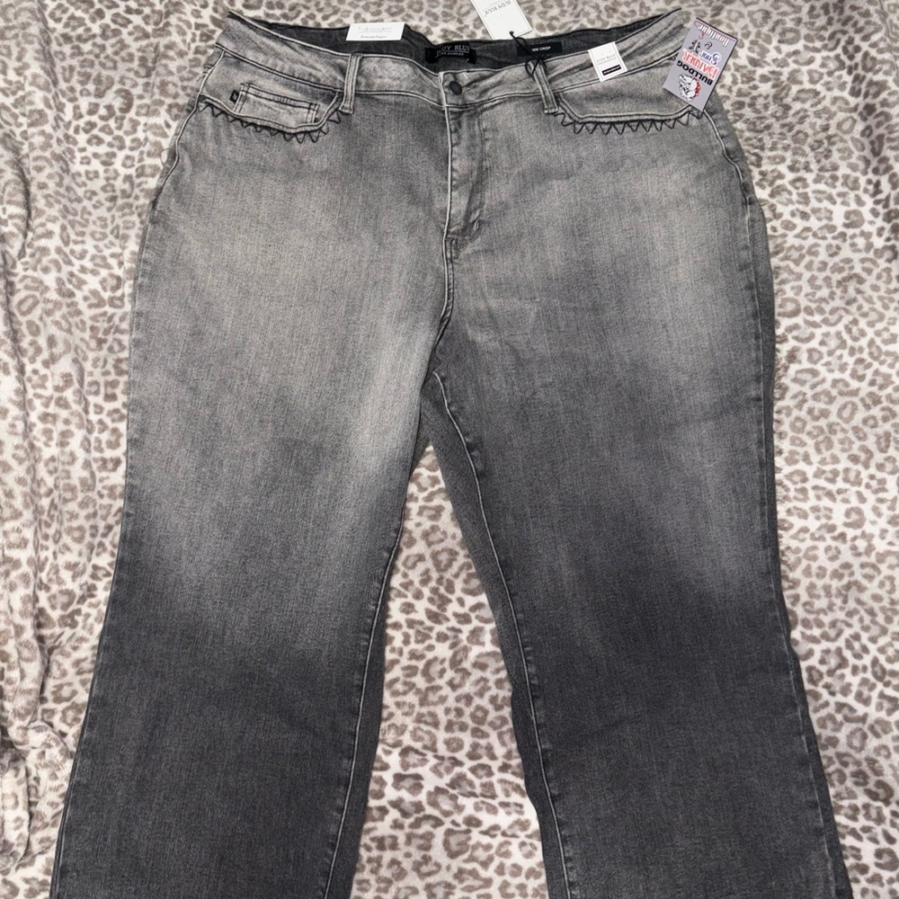 Judy Blue Women's Charcoal Straight Leg Jeans